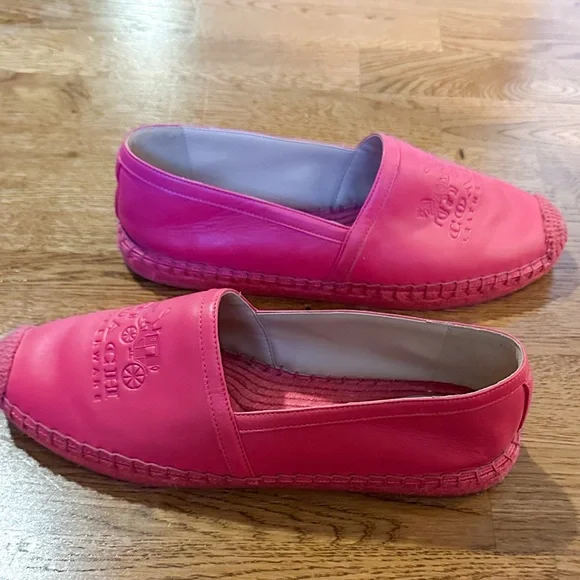 Coach Charlie Espadrille Bold Pink Flats Size 9 - Picture 5 of 16